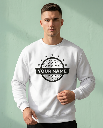 Custom Name Golf Shirt, Personalized Retro Golf Ball Hoodie, Minimalist Golfer Gift Sweatshirt, Vintage Country Club Apparel, Custom Tee