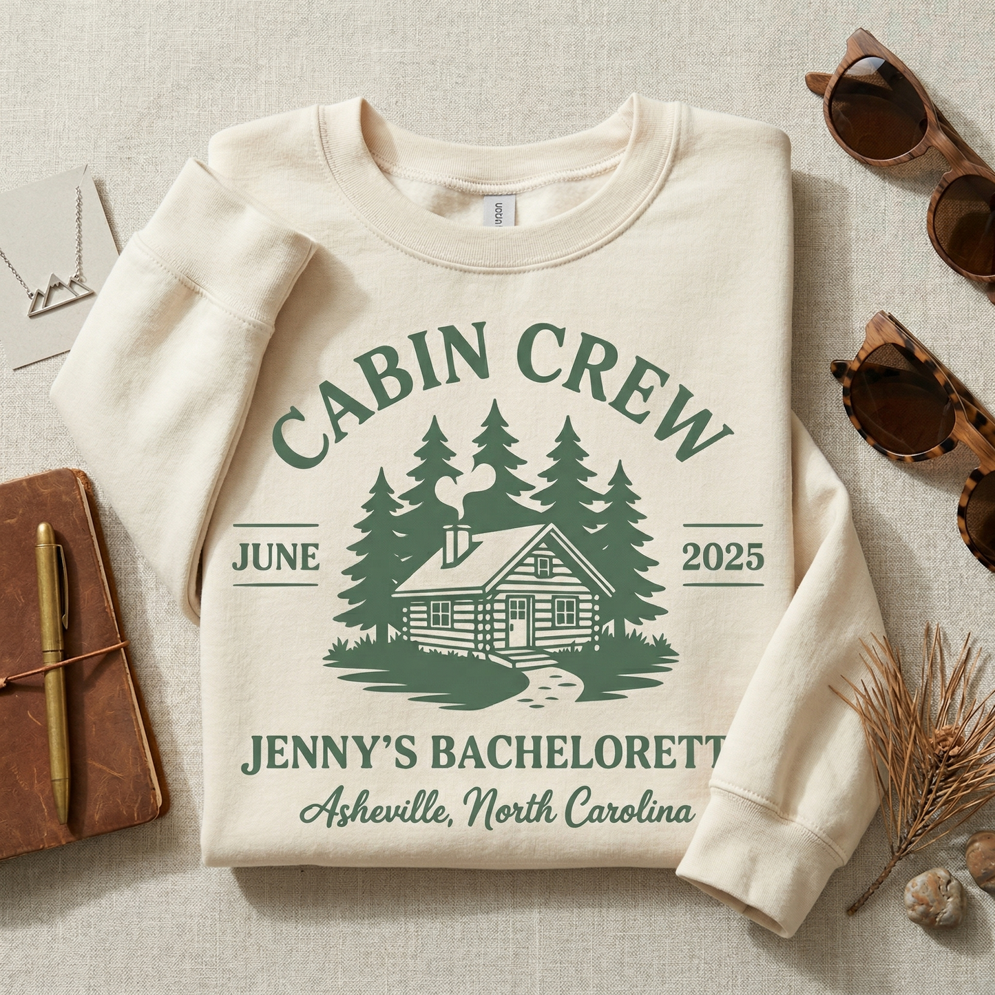 Custom Cabin Crew Bachelorette Shirt, Personalized Mountain Bachelorette Party Tee, Retro Cabin Trip Shirt, North Carolina Girls Trip