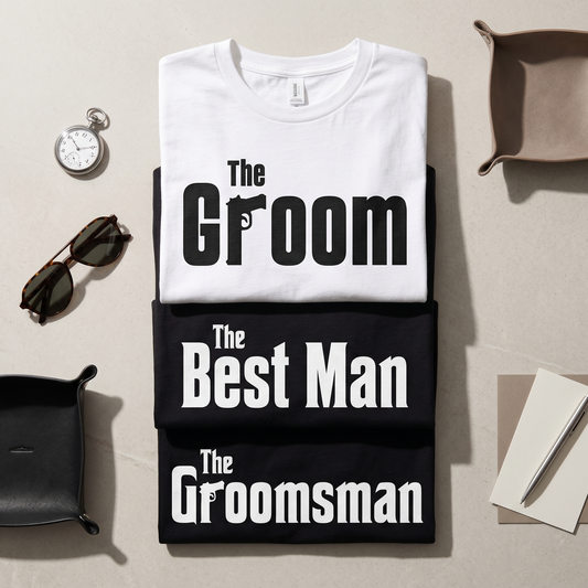 Custom Bachelor Party Shirts - Personalized Groom and Groomsmen Tee - The Groom The Best Man Groomsman Shirts - Matching Wedding Party Tops