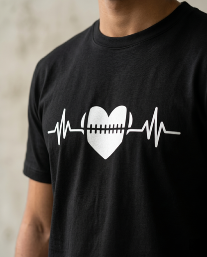 Custom Football Heartbeat Hoodie, American Football EKG Life Line Shirt, Personalized Football Fan Crewneck, Game Day Apparel