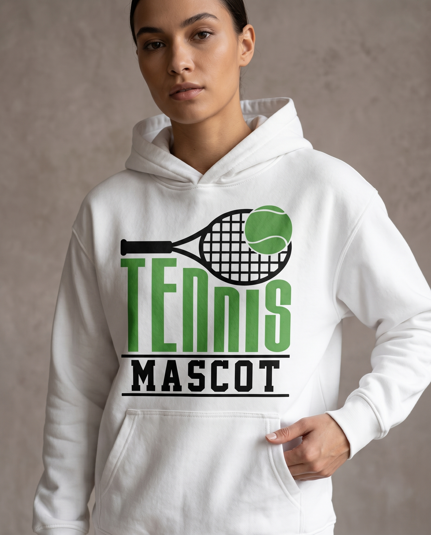 Custom Tennis Mascot Hoodie, Personalized Tennis Team Sweatshirt,Cute Tennis Graphic Hoodie for Women and Men, Customizable Tennis Club Gear
