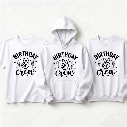 Custom Retro Birthday Crew Hoodie, Groovy Birthday Squad Sweatshirt, Personalized Sign Birthday T-Shirt, Matching Birthday Party Shirts