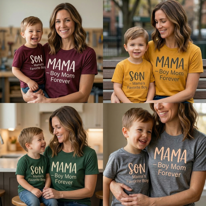 Mama & Son Matching Shirts – Boy Mom Forever / Mama’s Favorite Boy – Mom and Son Matching T-Shirts – Mommy and Me Outfit – Mother Son Gift