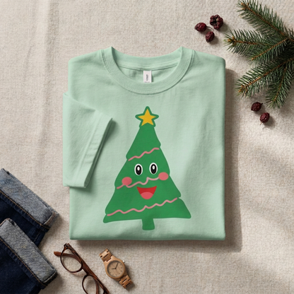 Kids Christmas Tree Shirt | Red Holiday Toddler Tee, Festive Winter Outfit