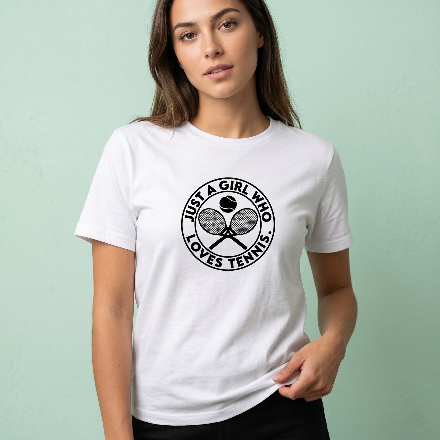 Custom Just a Girl Who Loves Tennis Shirt, Personalized Tennis Girl Hoodie, Tennis Lover Gift for Her, Tennis Mom Sweatshirt