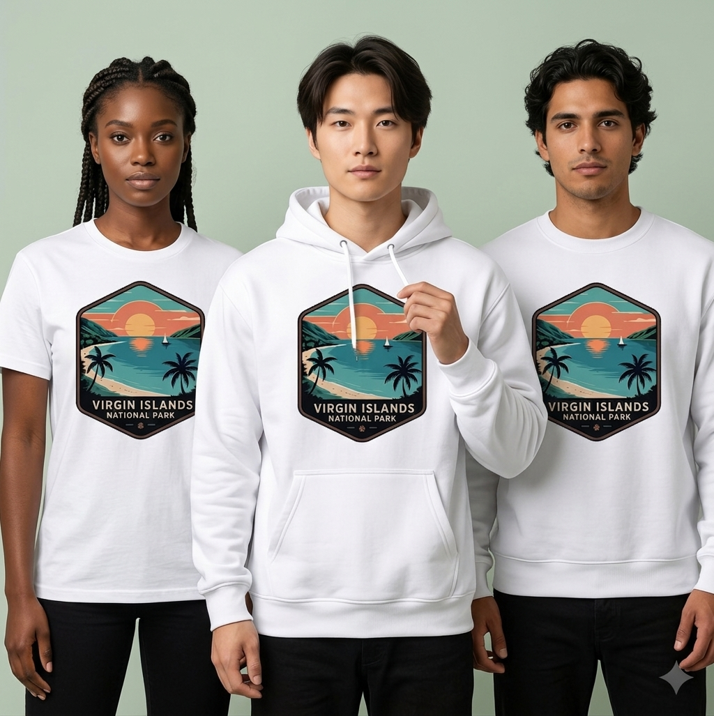 Custom Virgin Islands National Park Hoodie, Personalized Tropical Gift, National Park Sweatshirt, Beach Sunset Graphic Tee