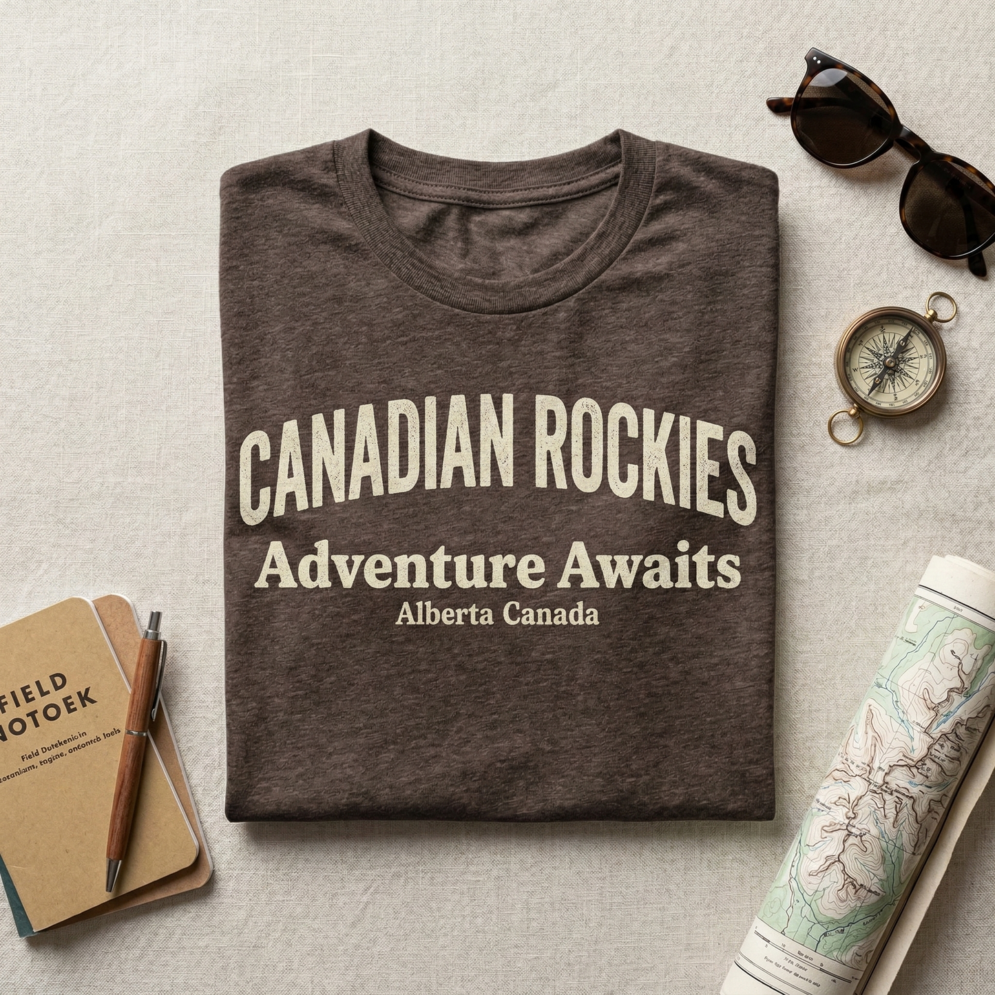 Custom Destination T-Shirt | Personalized City and State Shirt | Custom Slogan Souvenir Tee | Minimalist Adventure Awaits Heather Tshirt