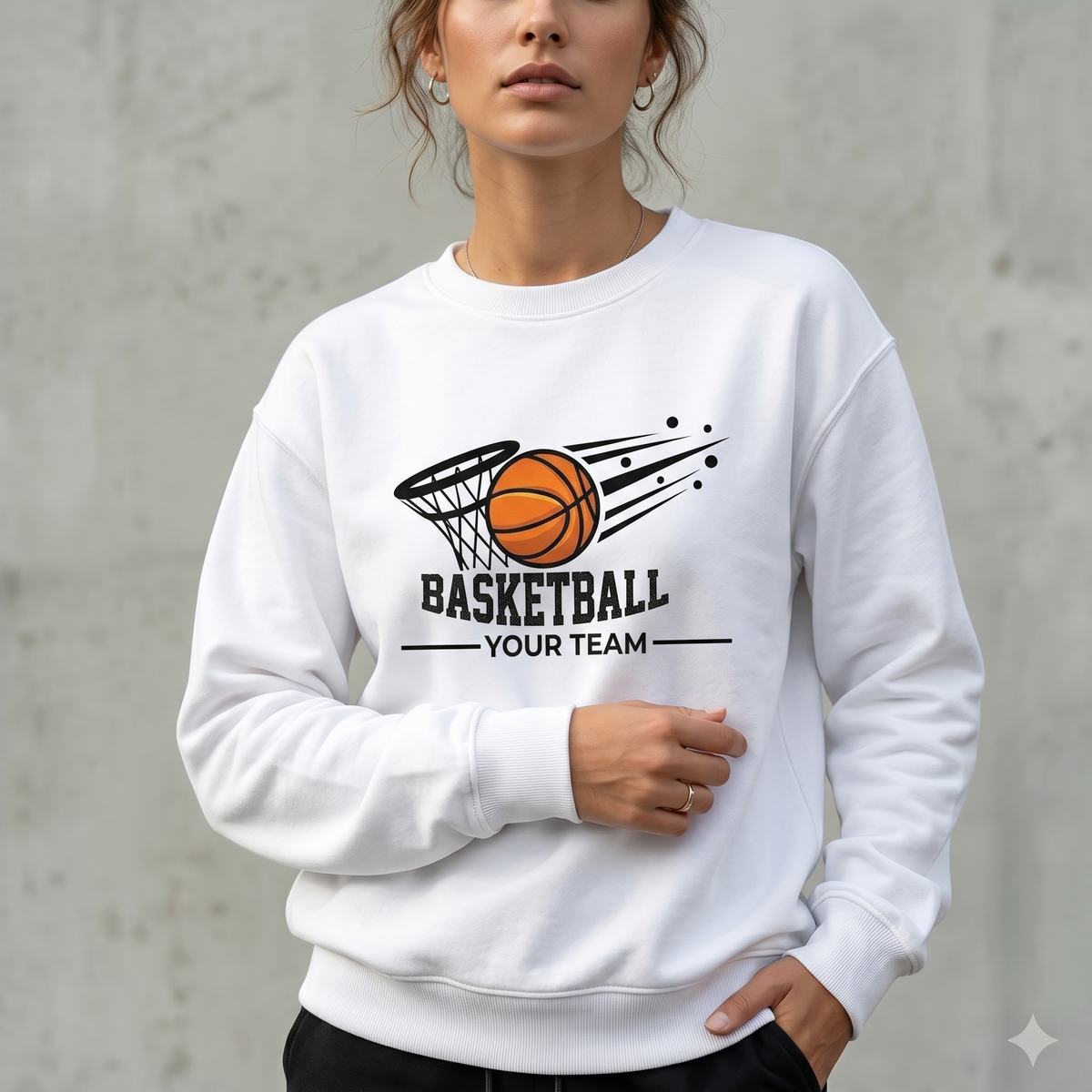 Custom Basketball Sweatshirt - Personalized Basketball Team Crewneck - Sports Fan Graphic Pullover - Custom Youth Basketball Sweater