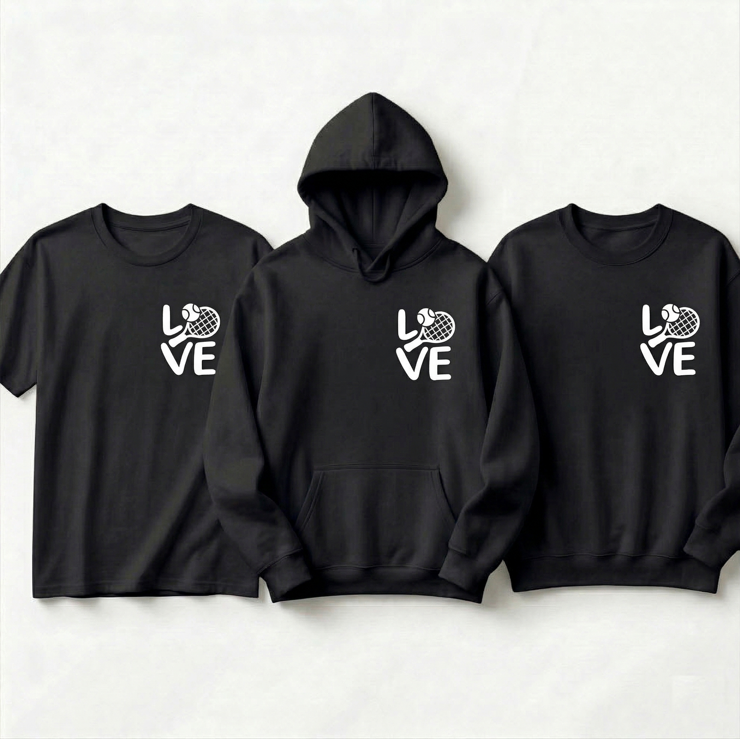 Custom Tennis Shirt, Tennis Lover Gift, Tennis Racket Hoodie, Tennis Mom Sweatshirt, Cute Love Tennis Apparel, Personalized Sports Team Tee