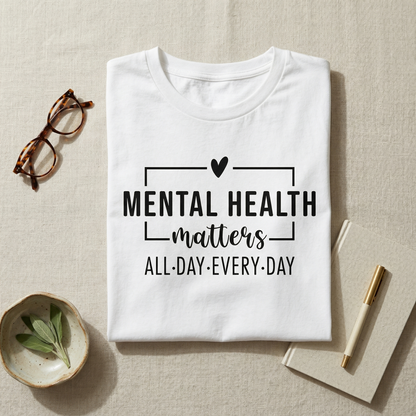 Custom Wellness T-shirt, Personalized Self Care Gift, Mental Health Awareness Tee, Aesthetic Mindful T-shirt, Inspirational Quote Top