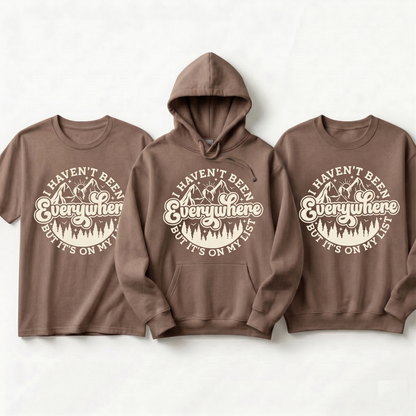 Custom Wanderlust Shirt, Personalized Travel Gift, Adventure Lover Sweatshirt, Mountain Hiking Apparel, Custom Vacation Outfit