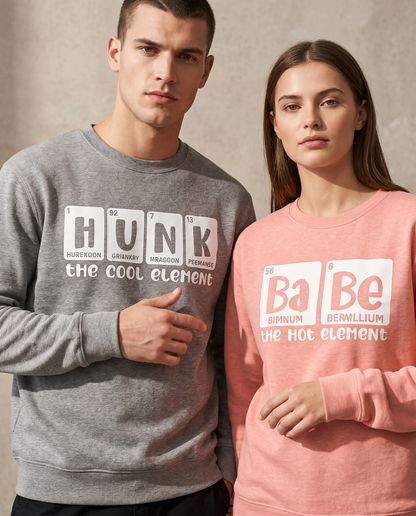 Custom Periodic Table Couples Shirt, Hunk and Babe Chemistry T-Shirt, Funny Science Valentine Gift, Personalized Periodic Element Tee