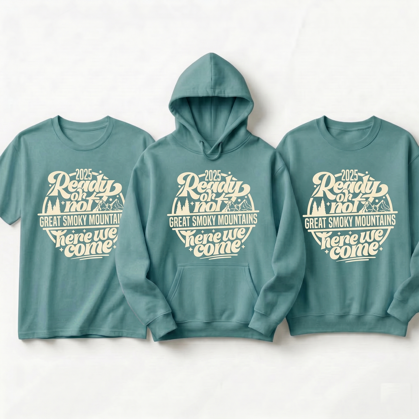 Custom Great Smoky Mountains 2026 Shirt, Ready or Not Mountains Here We Come Hoodie, Personalized Smoky Mountains Trip Sweatshirt