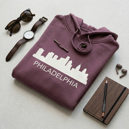 Custom Philadelphia Skyline Hoodie | Personalized Philly City Sweatshirt | Hometown Pride Minimalist Sweater | Travel Gift for Him & Her