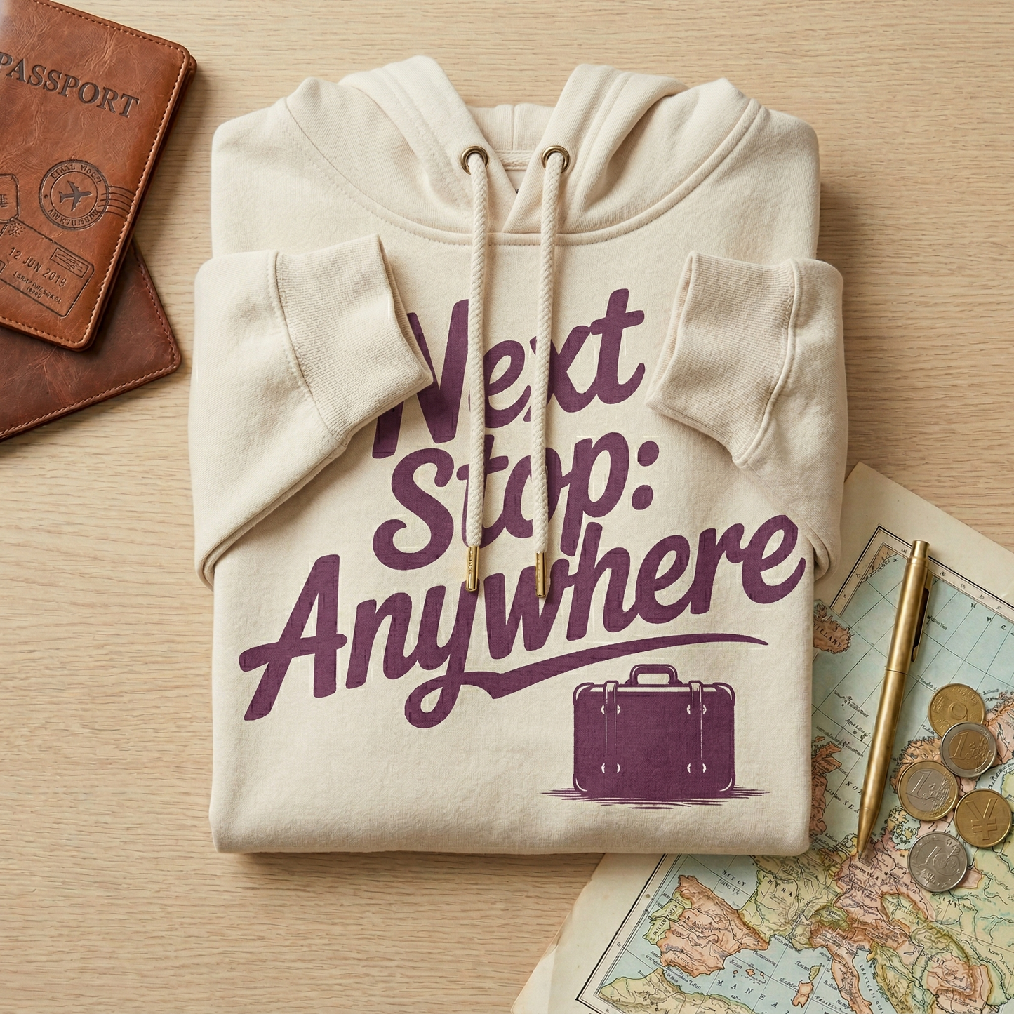 Custom Next Stop Anywhere Shirt, Personalized Wanderlust Tee, Travel Lover Gift, Retro Adventure T-Shirt, Custom Vacation Outfit, Nomad Gift