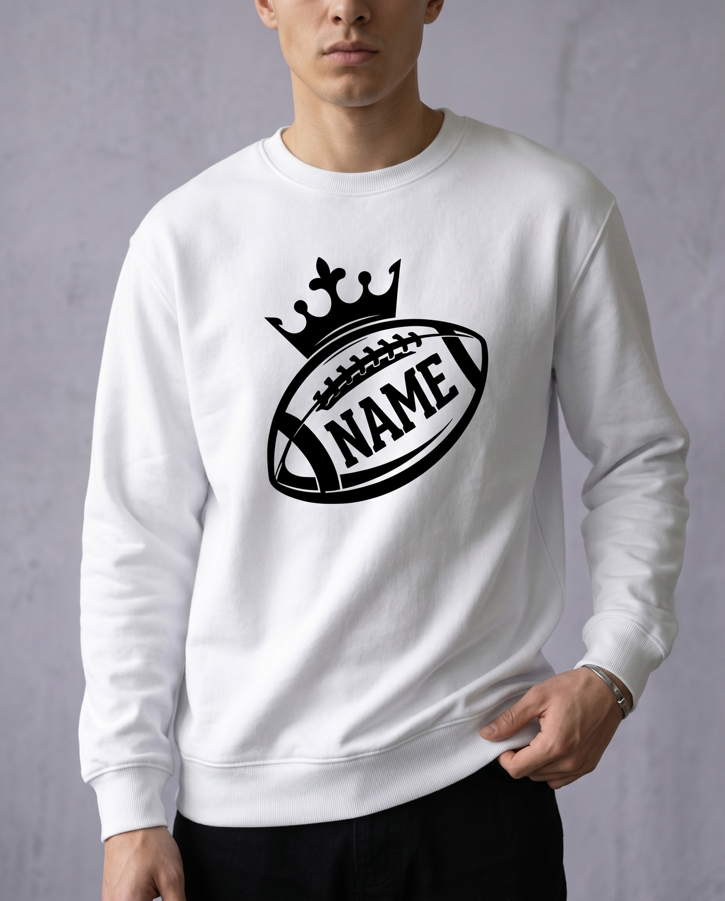 Custom Football Crown Hoodie, Personalized Name Football Shirt, Football Fan Sweatshirt, Game Day King Apparel, Custom Player Name Gift