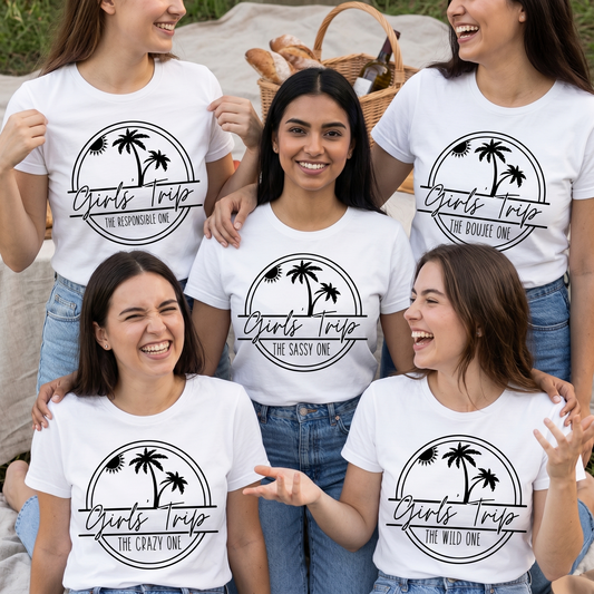 Custom Girls Trip Shirts - Personalized Beach Vacation Tee - Bachelorette Party Favors - Summer 2026 Family Cruise Top