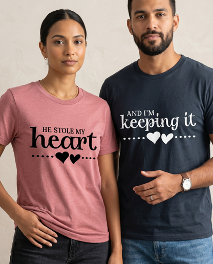 Personalized Couples Shirts, Anniversary Gift for Girlfriend, Wedding Gift T-Shirts, Custom Date Relationship Set, Personalized Couples Gift