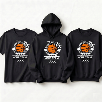 Custom Basketball Team Hoodie, Personalized Basketball Sweatshirt & T-Shirt | Your Team Basketball Gift | Cute Basketball Mom
