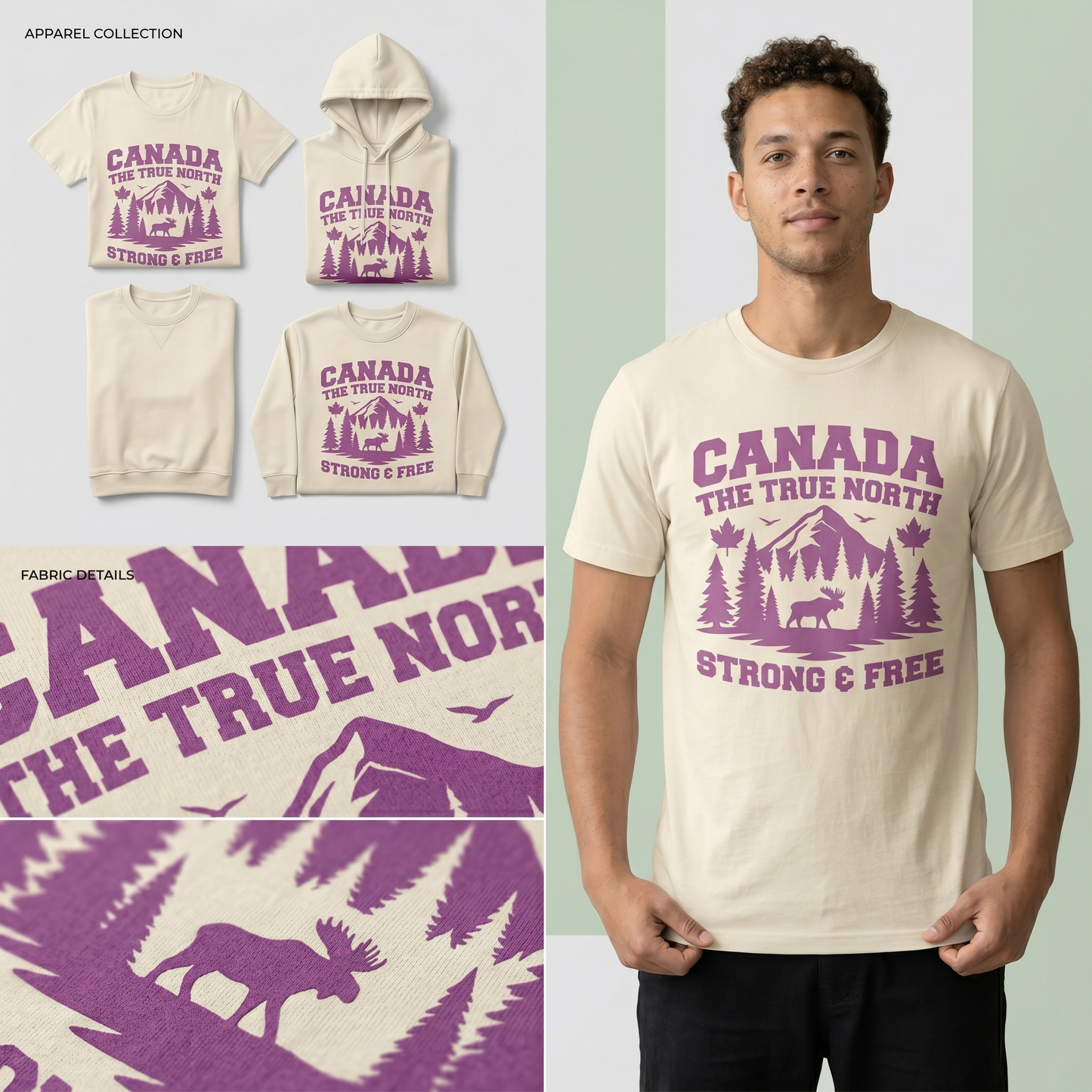 Canada The True North Sweatshirt, Strong and Free Hoodie, Custom Canadian Moose Shirt, Vintage Canada Outdoors Tee, Personalized Nature Gift