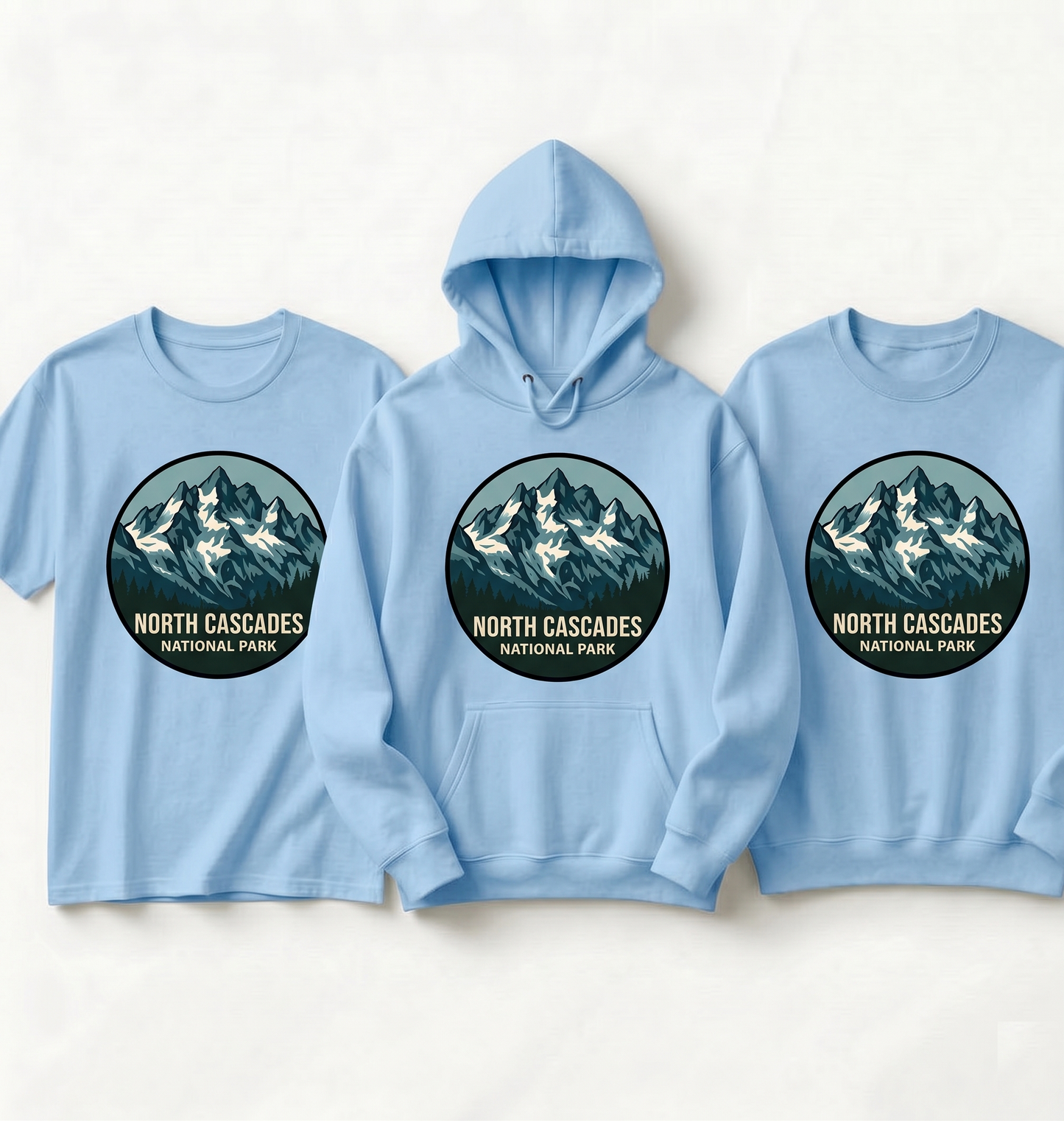 North Cascades National Park Shirt, Retro Mountain Hoodie, Custom Washington State Vacation Sweatshirt, Minimalist Hiking Gift