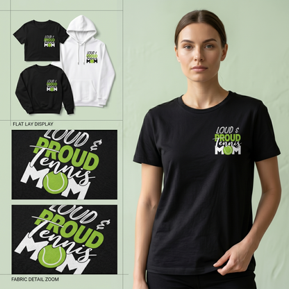 Custom Loud and Proud Tennis Mom Hoodie, Personalized Tennis Mom Shirt, Game Day Tennis Sweatshirt, Tennis Mama Gift