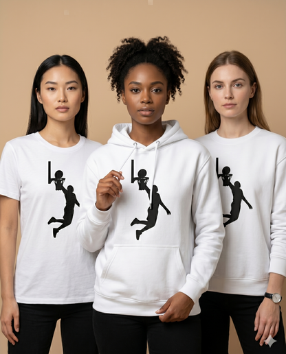 Basketball Dunk Hoodie, Personalized Basketball Sweatshirt, Minimalist Sports T-Shirt, Custom Basketball Player Gift, Basketball Apparel