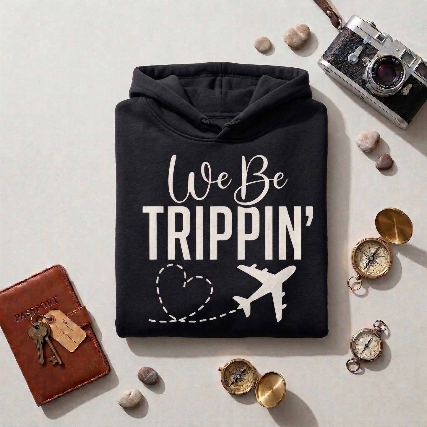 We Be Trippin' Travel Shirt, Funny Vacation Sweatshirt, Matching Girls Trip Tee, Family Vacation 2026, Airplane Heart Graphic Top, Custom Travel Gift, Wanderlust Apparel, Airport Outfit