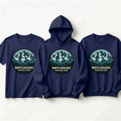 North Cascades National Park Shirt, Retro Mountain Hoodie, Custom Washington State Vacation Sweatshirt, Minimalist Hiking Gift