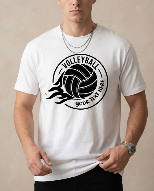 Personalized Volleyball Shirt, Custom Flaming Volleyball Hoodie, Team Sweatshirt, Custom Sports Apparel, Volleyball Mom Gift, Player Gear