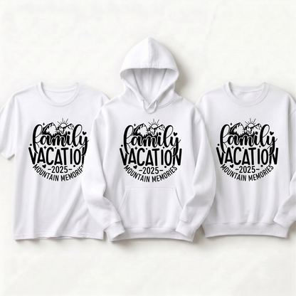 Custom Family Vacation 2025 Shirts, Personalized Mountain Memories Matching Hoodies, 2026 Family Trip Sweatshirts, Mountain Gift