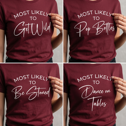 Custom Bachelorette Party Tees, Funny Wedding Party Shirts, Bridesmaid Shirts, Custom Bridal Gift, Matching Outfits, Group Wedding Shirts.