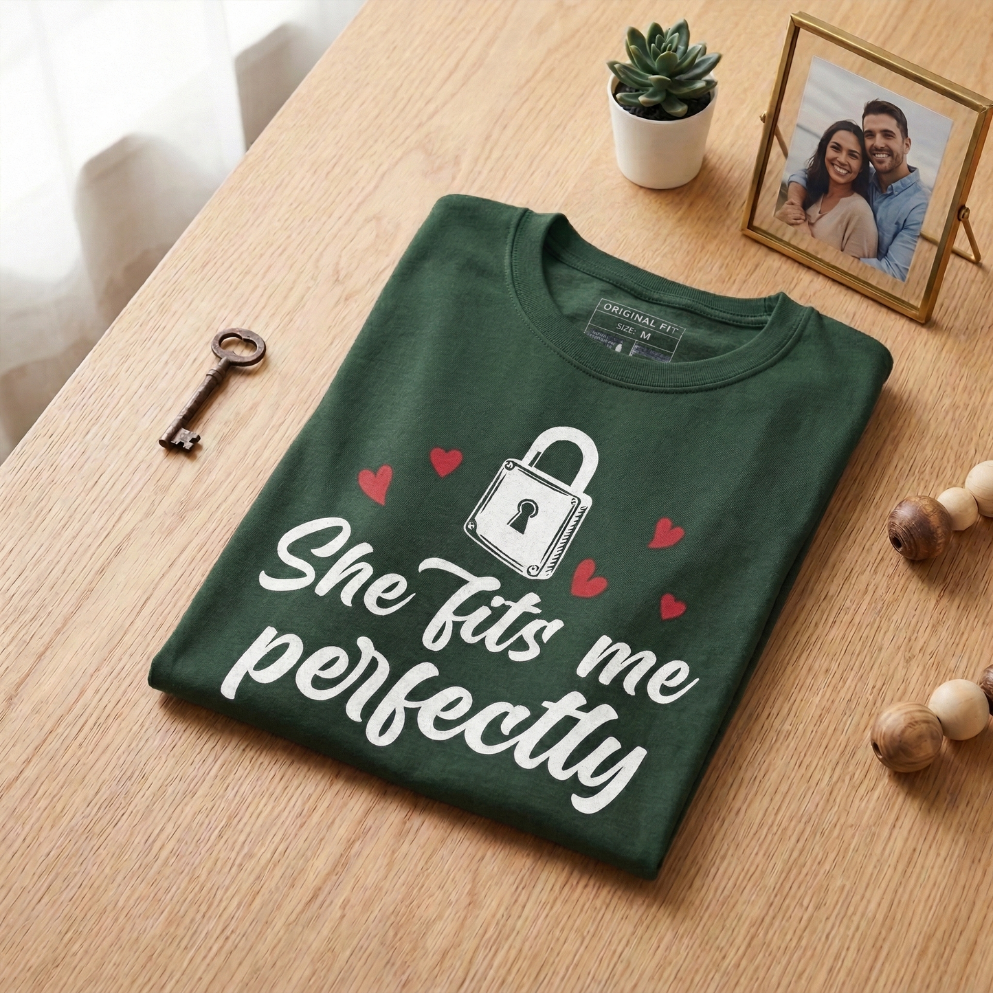 Lock Key Matching Couple Shirts, Valentine's Day Gift Set