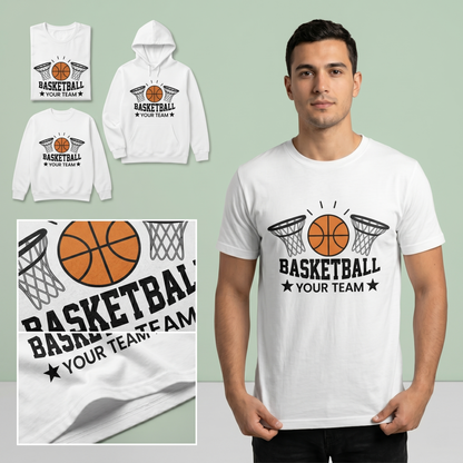Custom Basketball Team Apparel - Personalized Basketball Hoodie, Sweatshirt, or T-Shirt - Custom Team Name Shirt, Basketball Coach Gift