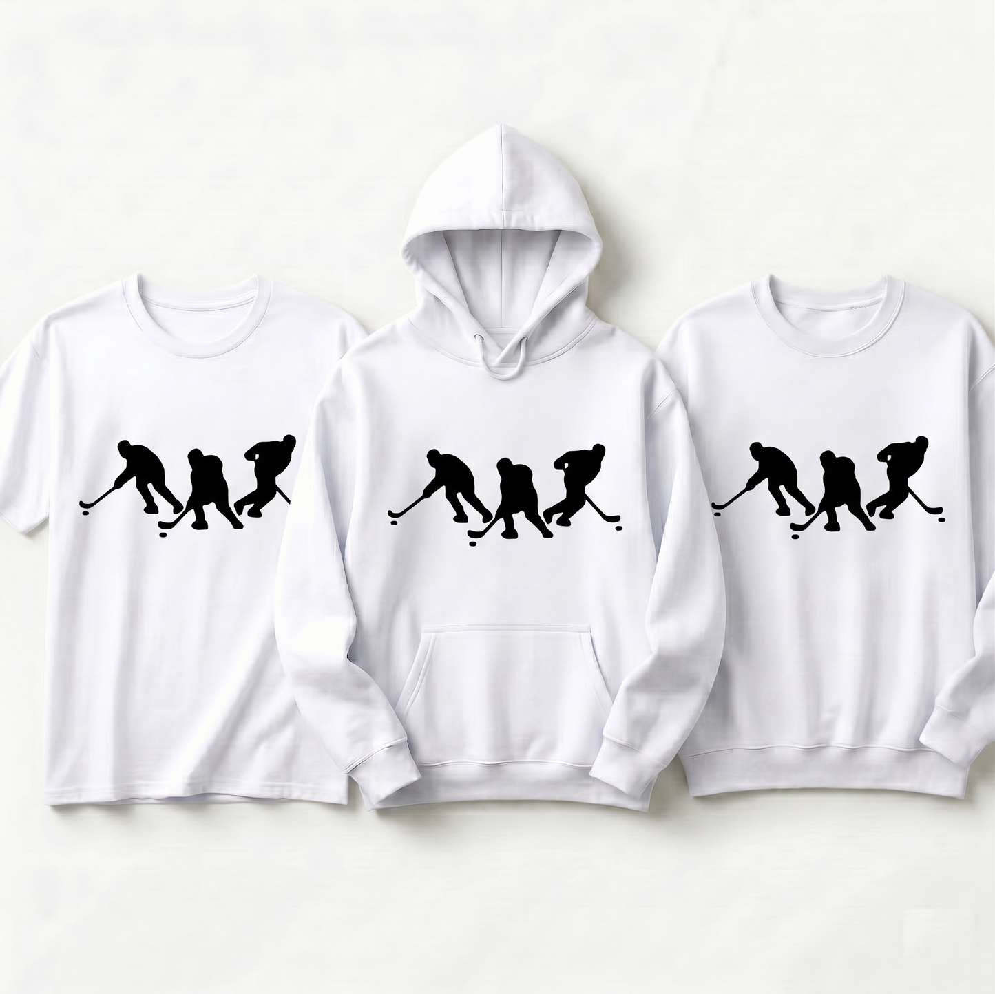 Custom Hockey Player Silhouette Hoodie, Ice Hockey Sweatshirt & T-Shirt | Personalized Hockey Team Apparel | Gift for Hockey Dad, Mom