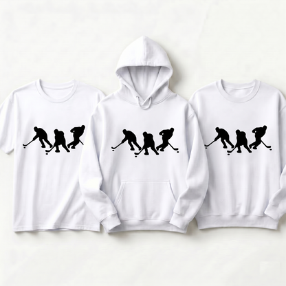 Custom Hockey Player Silhouette Hoodie, Ice Hockey Sweatshirt & T-Shirt | Personalized Hockey Team Apparel | Gift for Hockey Dad, Mom