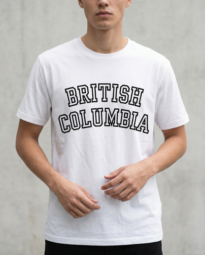Custom British Columbia Varsity Hoodie | Personalized  Sweatshirt | Collegiate Style British Columbia T-Shirt | Unisex Minimalist Apparelie