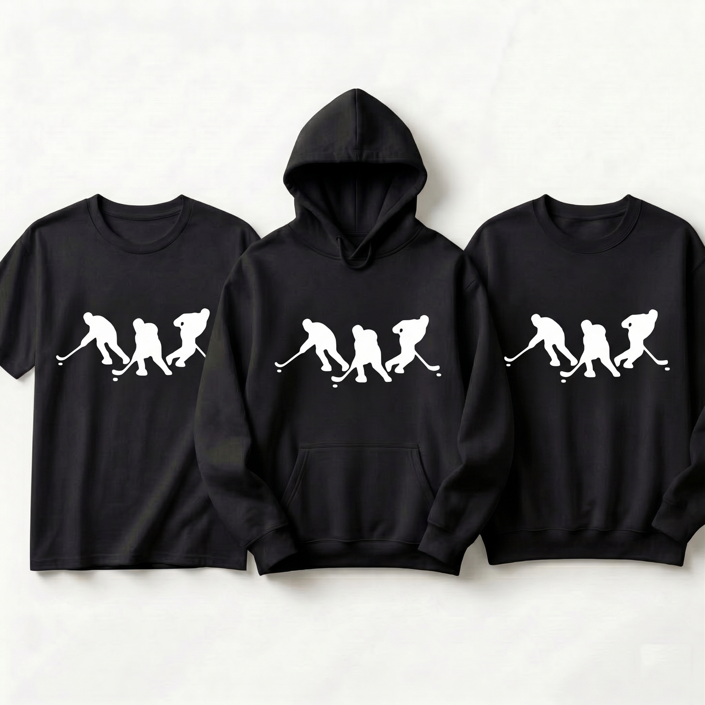 Custom Hockey Player Silhouette Hoodie, Ice Hockey Sweatshirt & T-Shirt | Personalized Hockey Team Apparel | Gift for Hockey Dad, Mom