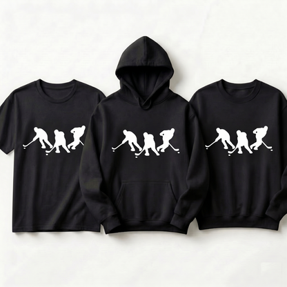 Custom Hockey Player Silhouette Hoodie, Ice Hockey Sweatshirt & T-Shirt | Personalized Hockey Team Apparel | Gift for Hockey Dad, Mom