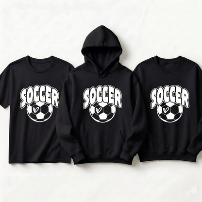 Personalized Soccer Mom Shirt - Retro Soccer Ball Heart Apparel - Custom Soccer Team Gift