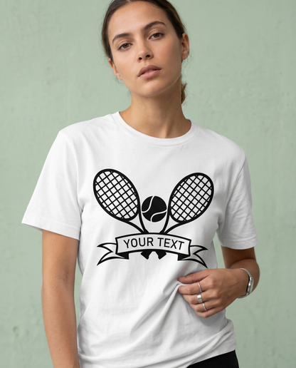 Custom Tennis T-Shirt, Personalized Tennis Racket tee with Name, Custom Team Sports Tee, Tennis Lover Gift, Personalized Tennis Player Shirt