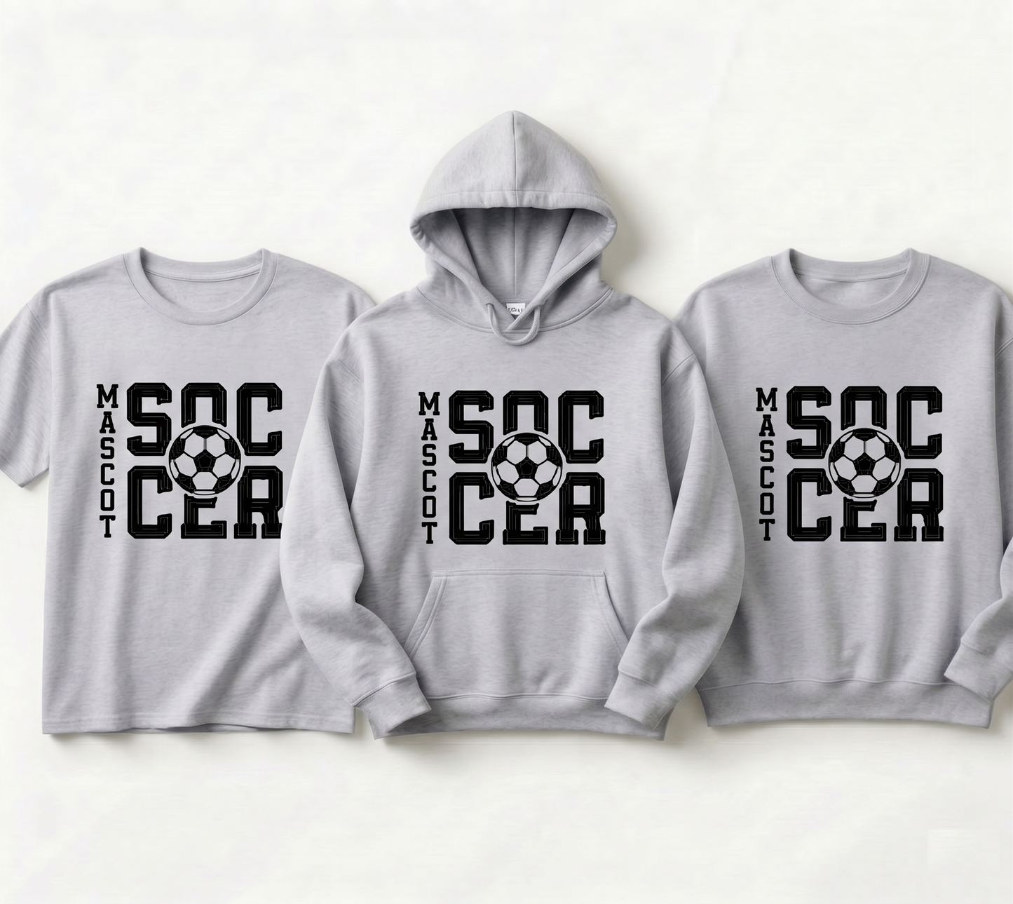 Custom Soccer Mascot Hoodie, Personalized Soccer Team Shirt, Varsity Soccer Sweatshirt, Custom School Spirit Wear, Soccer Player Gift