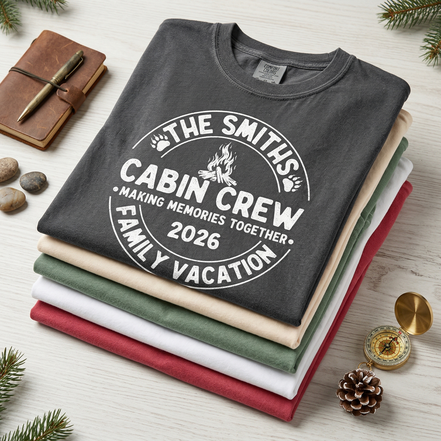 Custom Family Vacation Shirts, Matching Cabin Crew Tee, Personalized 2026 Camping Trip T-Shirt, Family Reunion Shirt, Mountain Group Trip