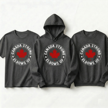 Custom Canada Strong Shirt, Vintage Hockey Hoodie, Elbows Up Sweatshirt, Canadian Pride Apparel, Retro Maple Leaf Crewneck, Hockey Fan Gift