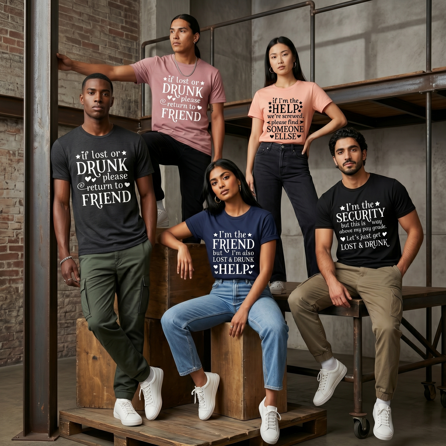 Funny Matching Group Shirts, Custom Drunk Best Friend T-Shirt Set, Personalized Bachelorette Party Tees, Girls Trip Outfits, Group Hoodies