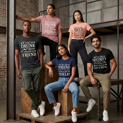 Funny Matching Group Shirts, Custom Drunk Best Friend T-Shirt Set, Personalized Bachelorette Party Tees, Girls Trip Outfits, Group Hoodies