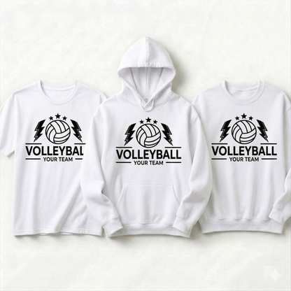 Custom Volleyball Team Shirt, Personalized Volleyball Hoodie, Volleyball Spirit Wear, Custom Volleyball Sweatshirt, Personalized Player Gift