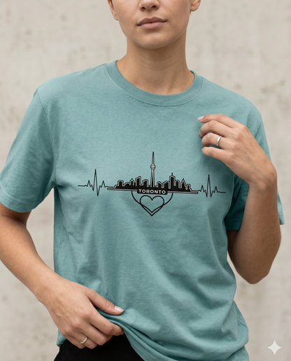 Custom Toronto Heartbeat Shirt, Toronto Skyline Hoodie, Personalized Toronto Canada Sweatshirt, Toronto CN Tower Gift