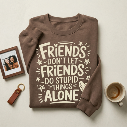 Custom Best Friend Shirt, Friends Don't Let Friends Do Stupid Things Alone Tee, Personalized Bestseller Friendship Gift, Funny Bestie shirt