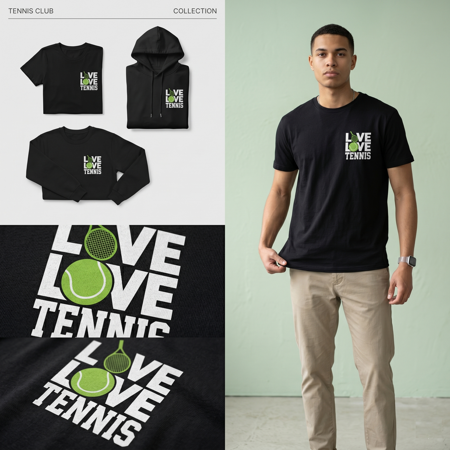 Custom Tennis Lover Sweatshirt, Love Tennis Hoodie & Minimalist T-Shirt | Cute Tennis Team Apparel | Gift for Tennis Player, Coach or Mom